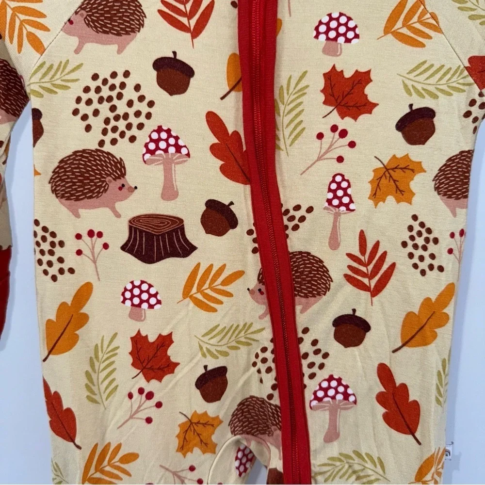 Emerson and Friends Autumn Hedgehog Bamboo Convertible Double Zippy One Piece